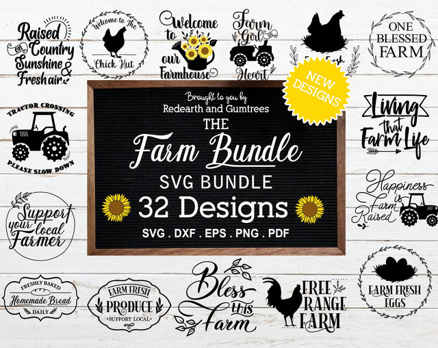 Farm quotes and monogram sign making bundle SVG,Family home SVG Redearth and gumtrees 