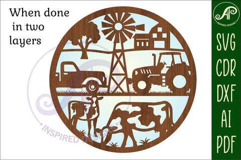 Farm scene wall art sign, SVG file. vector SVG APInspireddesigns 