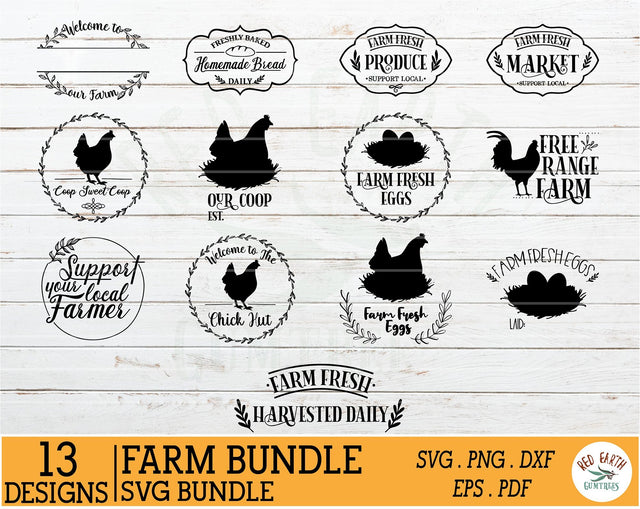 Farm sign making bundle SVG,chicken coop sign svg,farmhoue SVG Redearth and gumtrees 