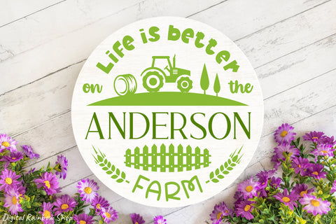 Farm split monogram svg bundle, farm sign, round farmhouse svg sign SVG Digital Rainbow Shop 