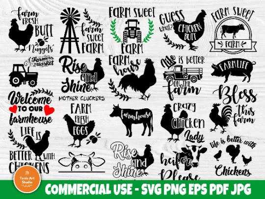 Farm SVG bundle | Farmhouse quotes svg | Farm svg | Farm life svg | Farm signs svg | Farm clipart | Farm silhouette | Svg cut files SVG TonisArtStudio 