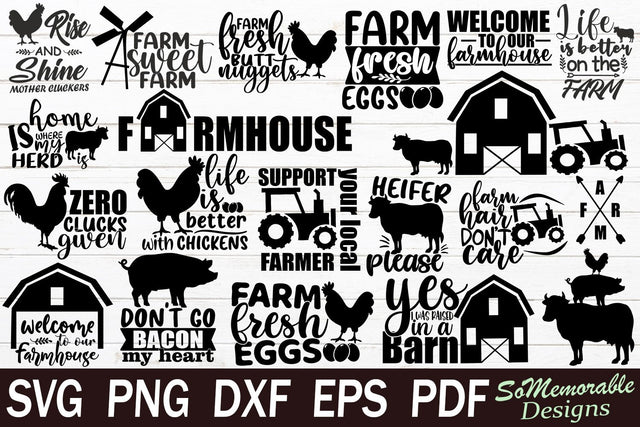 Farm SVG Bundle SVG SoMemorableDesigns 