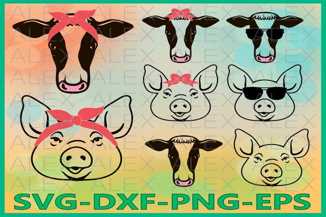 Farm Svg, Cow with Bandana SVG AlexSVGStudio 
