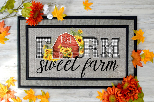 Farm Sweet Farm, Red Barn, Sunflower, Sublimation PNG Design Sublimation Keepsake Treasures Designs LLC. 
