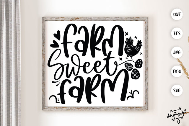 Farm Sweet Farm SVG Chicken Farmhouse Quotes SVG dapiyupi store 