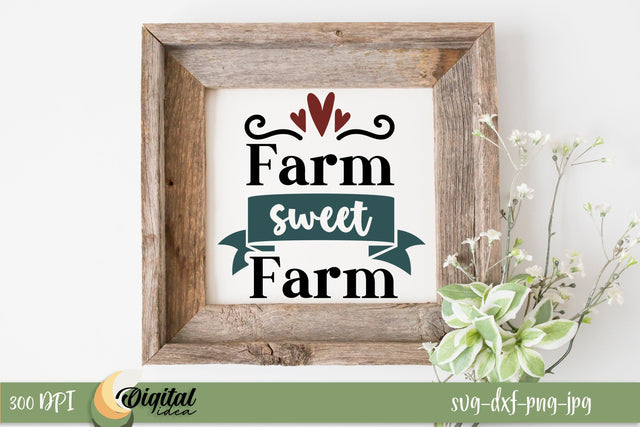 Farm Sweet Farm SVG. Farmhouse SVG. Design Quote SVG SVG Evgenyia Guschina 