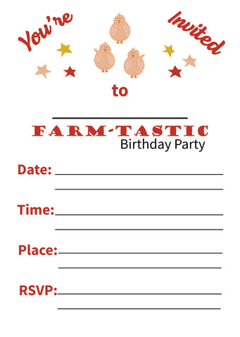 Farm-tastic Barn Birthday Party Invite SVG with Print and Cut Invitation Inside SVG Alexis Glenn 
