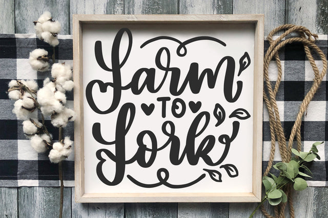 Farm To Fork | Farmhouse Sign SVG Cut File SVG dapiyupi store 