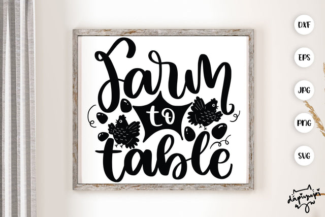 Farm To Table SVG Chicken Farmhouse Quotes SVG dapiyupi store 