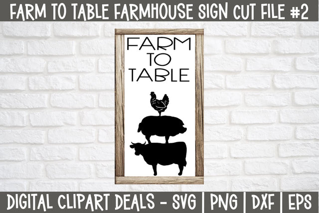 Farm to Table SVG Design #2 - Farmhouse Sign Design SVG Digital Clipart Deals 