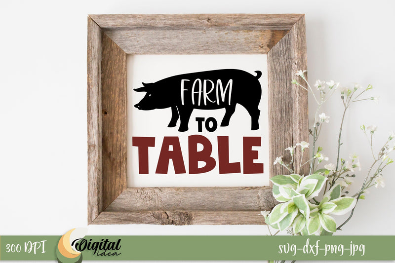 Farm To Table SVG. Design Quote SVG. Farm SVG SVG Evgenyia Guschina 