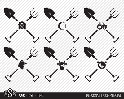 Farm Tools Crossed Bundle | Country SVG SVG Texas Southern Cuts 