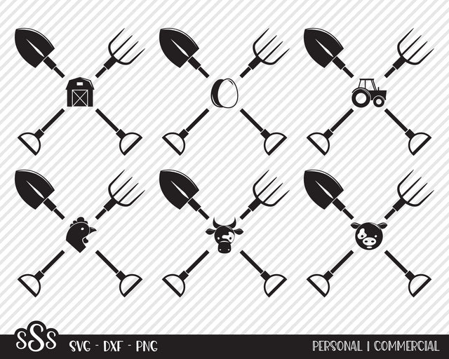 Farm Tools Crossed Bundle | Country SVG SVG Texas Southern Cuts 