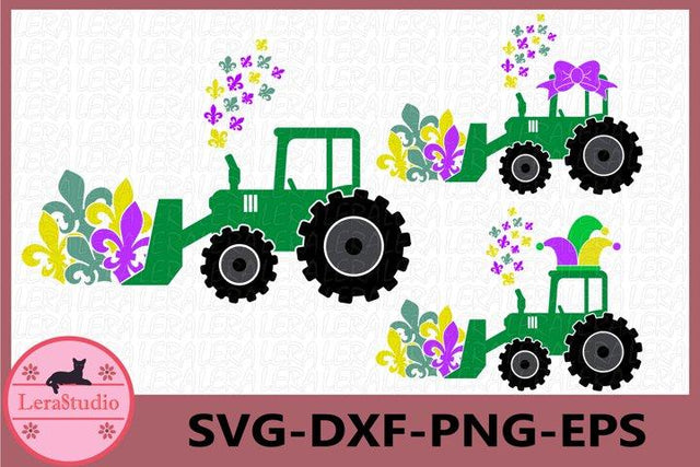 Farm Tractor fleur de lis Svg SVG Lerastudio 