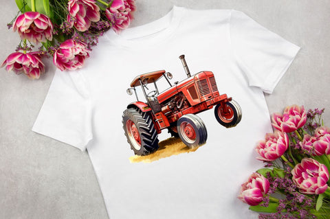 Farm Tractor Watercolor Sublimation, Sublimation Regulrcrative 