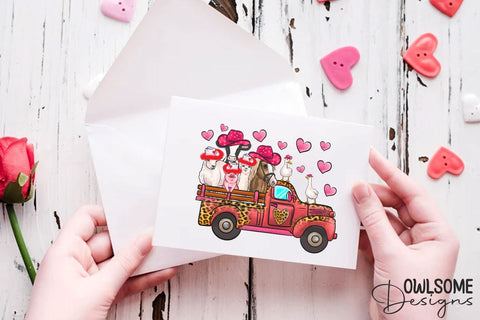 Farm Truck Valentine PNG Sublimation Sublimation Owlsome.Designs 