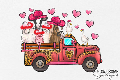 Farm Truck Valentine PNG Sublimation Sublimation Owlsome.Designs 