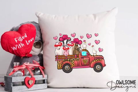 Farm Truck Valentine PNG Sublimation Sublimation Owlsome.Designs 