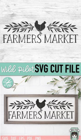 Farmers Market Chicken Silhouette SVG Cut File SVG Wild Pilot 