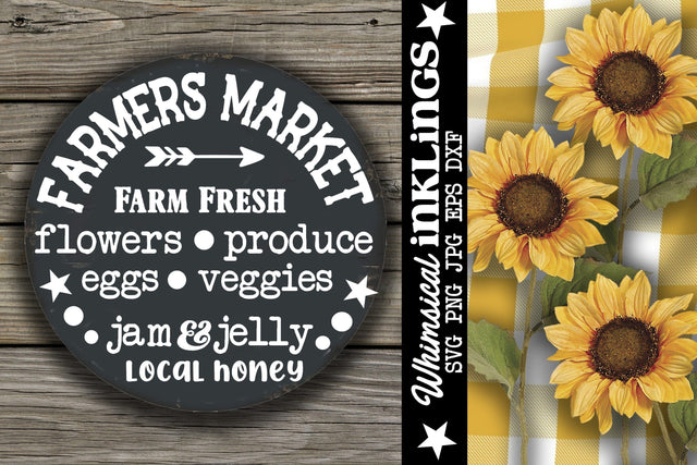 Farmers Market-Round SVG SVG Whimsical Inklings 