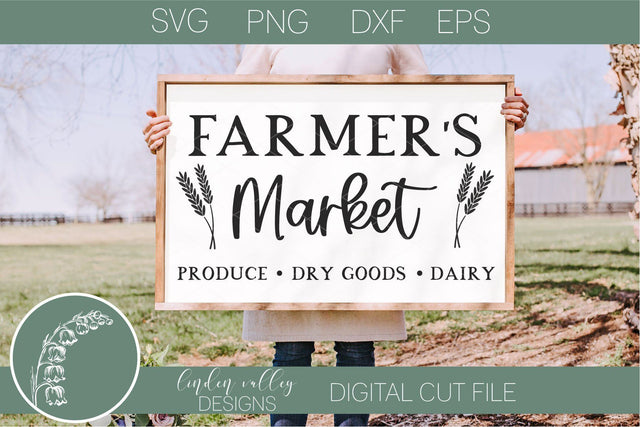 Farmers Market Svg-Farmhouse Wood Sign Svg-Kitchen Quote SVG Linden Valley Designs 