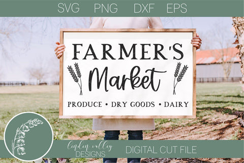 Farmers Market Svg-Farmhouse Wood Sign Svg-Kitchen Quote SVG Linden Valley Designs 