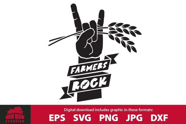 Farmers Rock - Farm Quote SVG Cutting File & Clipart SVG Bow Wow Creative 