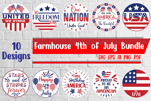 Farmhouse 4th of July Bundle - svg eps ai png pdf SVG zafrans studio 