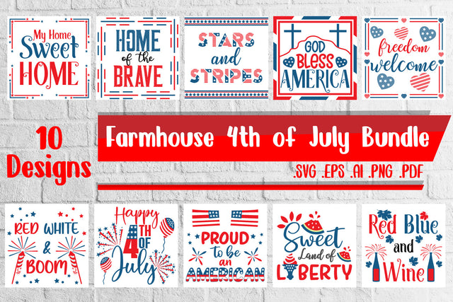 Farmhouse 4th of July Bundle - svg eps ai png pdf SVG zafrans studio 