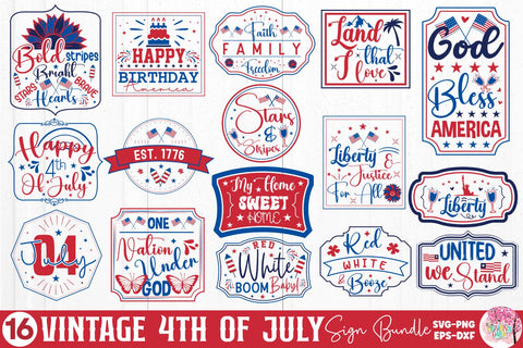 Farmhouse 4th of July Sign Bundle SVG DESIGNS DARK 