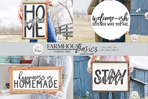 Farmhouse Basics SVG Mini Bundle SVG Diva Watts Designs 