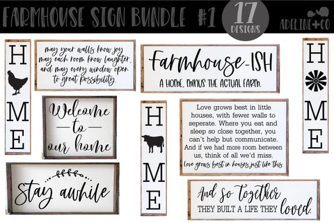 Farmhouse bundle #1, SVG, bundle SVG Adeline&co 