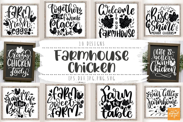 Farmhouse Bundle Animal Farm Quotes Chicken SVG SVG dapiyupi store 