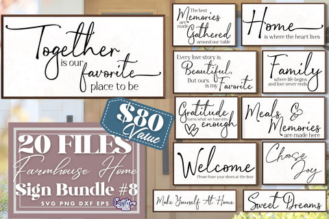 Farmhouse Bundle Svg, Home Sign Svg, Farmhouse Sign Bundle 8 SVG Crafty Mama Studios 