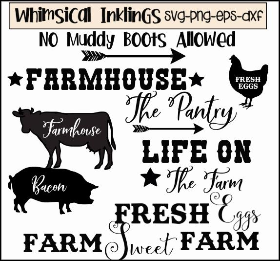 Farmhouse Bundle SVG Whimsical Inklings
