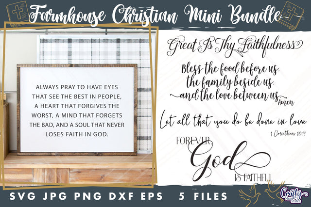 Farmhouse Christian Sign Bundle | Religious Home Decor Svg SVG Crafty Mama Studios 