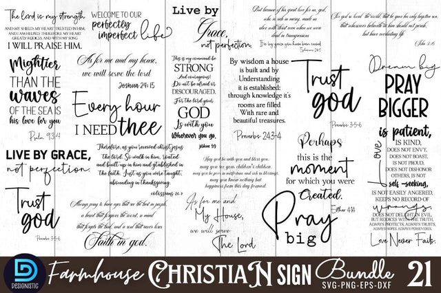 Farmhouse Christian Sign SVG Bundle SVG DESIGNISTIC 
