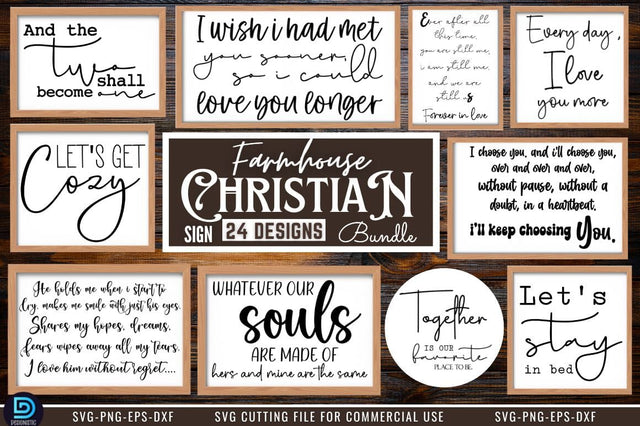 Farmhouse Christian Sign SVG Bundle SVG DESIGNISTIC 