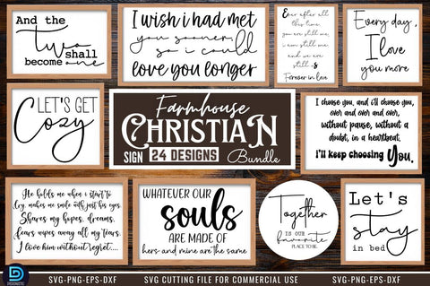 Farmhouse Christian Sign SVG Bundle SVG DESIGNISTIC 