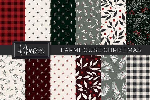 Farmhouse Christmas Background Patterns Seamless k.becca 
