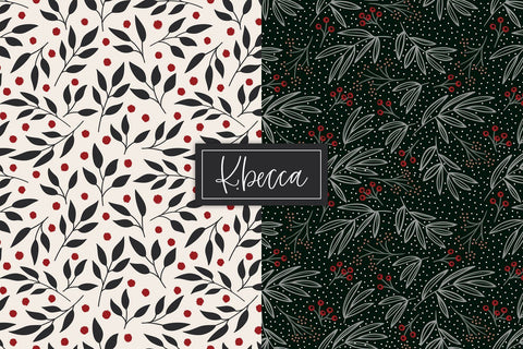 Farmhouse Christmas Background Patterns Seamless k.becca 
