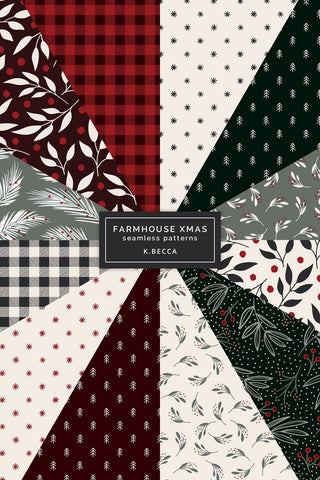 Farmhouse Christmas Background Patterns Seamless k.becca 