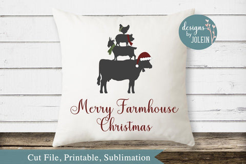 Farmhouse Christmas Bundle of Designs SVG Designs by Jolein 