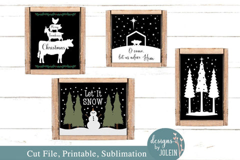Farmhouse Christmas Bundle of Designs SVG Designs by Jolein 