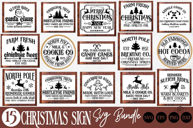 Farmhouse Christmas Bundle SVG, designs Vintage Christmas SVG SVG Svgcraft 