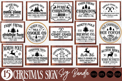 Farmhouse Christmas Bundle SVG, designs Vintage Christmas SVG SVG Svgcraft 