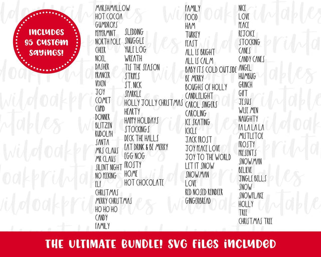 farmhouse christmas bundle svg, handwritten christmas sign svg, Christmas svg, southern Christmas svg, Christmas words svg, SVG WildOakSVG 