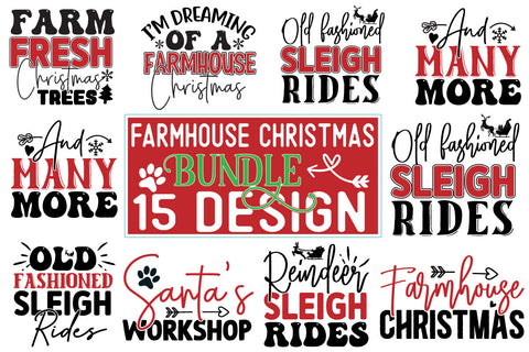 Farmhouse Christmas Design Bundle SVG CraftingStudio 