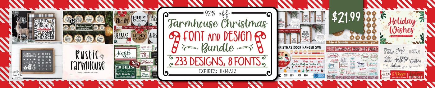 Farmhouse Christmas Font and Design Bundle