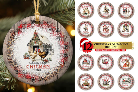 Farmhouse Christmas Ornament Sublimation Bundle Sublimation BijouBay 